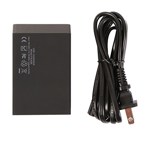 ETvalley 40 Watt Multi-Port 5 Port USB Outlet Charger High Speed for Apple iPhone iPod iPad Samsung Android Tablets and Others (Black)