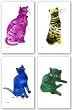 Untitled Cats Set by Andy Warhol 14"x11" Art Print Poster
