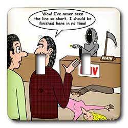 Rich Diesslins Funny General - Editorial Cartoons - Death Works at the Dept of Motor Vehicles - Light Switch Covers - double toggle switch