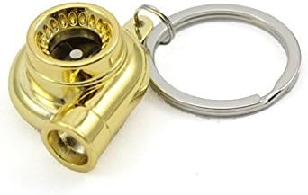 New Creative Car Turbocharger KeyChain Key Ring Turn the Turbo Accessories (Gold)