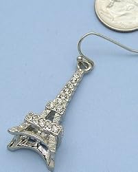 Paris Eiffel Tower Crystal Studded Fashion Earrings