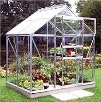 Halls Popular 46 4x6 aluminum model Greenhouse H:POP46ply