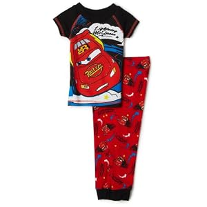 Disney Cars Tight Fitting PJ Set, 2 Piece, Black