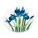 Fusion Art Glass 11-Inch Round Plate with Iris Design
