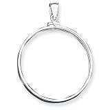 41kGW3WIqcL. SL160  Sterling Silver 38.2 x 2.8mm Plain Coin Bezel Pendant