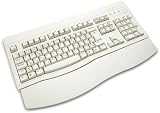 Konyin Beige PS/2 106-Key United States Multilingual Keyboard with Clip-on wrist-pad (KB-210PW-US)