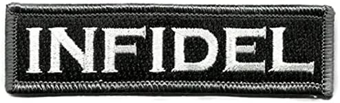 Tactical Infidel Military Velcro Patch Black & White for Condor Cap, Rapdom Tactical Operator Cap, Rotho Special Forces Cap, Under Armour Tactical Cap and Other Special Forces Tactical Cap