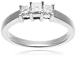 14k White or Yellow Gold Princess-Cut 3-Stone Diamond Ring (1/2 cttw, I-J Color, I1-I2 Clarity)