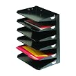 MMF Industries 6-Tier Letter-Size Horizontal Steel Desk Organizer, Black (2646HBK)