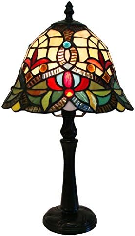 Fine Art Lighting T920 188 Glass Cuts Includes 8 Cabochons Tiffany Table Lamp, 9 x 16