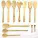 10 Piece Bamboo Utensil Set With Extra Large Spoons And Turners