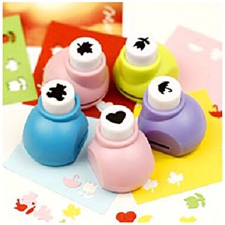 Cute Paper Punch Mini Craft Punch for DIY Scrapbook and Greeting Cards, Set 5 (Random Shapes and Colors)