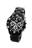 Retro Mens Ladies Black Plastic Bracelet Watch