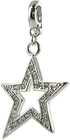 Eligo Charms Silver Plated Star Compatible with Viventy/Fossil 5mm Leather Bracelets