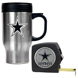 Dallas Cowboys 16oz Travel Mug & Tape Measure Gift Set - Primary Logo NFL Football