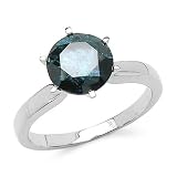 2.11 Carat Genuine Blue Diamond 14K White Gold Ring