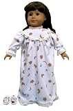Moon and Star Print Nightgown with Matching Slippers. Fits 18" Dolls like American Girl®