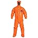 Dupont TP199TORXL000200 ThermoPro Coverall, Double Storm Flap with Hook and Loop Closure, Taped Seam, X-Large, Orange (Pack of 2)