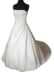 A-line Satin Crystal Lace-Up Crystals  Dress