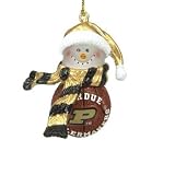 NCAA Purdue Boilermakers Striped Acrylic Snowman Basketball 2 1/2