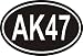 AK47 oval vinyl Decal Sticker Gun Ammo Bullets