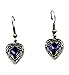 Fallen Dark Angel Wings & Purple Heart Gothic Earrings