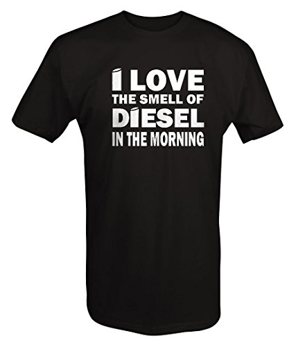 I Love the Smell of Diesel in Morning - Stacks Trucker Black Smoke T Shirt
