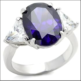 Jewelry - Oval Tanzanite CZ Ring SZ 10 by 