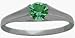 14 Karat White Gold Created Emerald May Baby Gemstone Ring