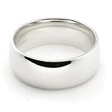 14K White Gold Wedding Bands 7mm comfort-fit