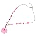 Pinky's Choice Pink Beaded Baked Glass Pendant Necklace with Floral Pink Beads