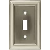 BRAINERD 64209 Architectural Single Toggle Switch Wall Plate / Switch Plate / Cover satin nickel