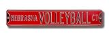 NEBRASKA CORNHUSKERS NEBRASKA VOLLEYBALL AUTHENTIC METAL STREET SIGN (6 X 36)