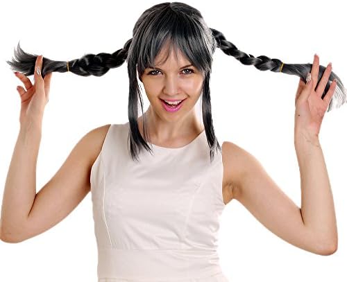 High Quality Women's Long Full 2 Plaits Fancy Dress Cosplay Costume Hair Wig + Free Wig Cap + Free Hair Clip