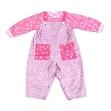 Boys Girls Reversible Twill Overalls with Lavender Flowers