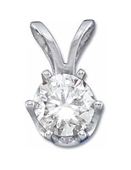 Diamond Solitaire Pendant in 14k White Gold