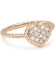KC Designs "Twist" 14k Rose Gold and Diamond Heart Shape with Braided Detail Ring