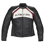 Alpinestars Ladies Stella Six 3 Leather Motorcycle Jacket Black White 40 by Alpinestars