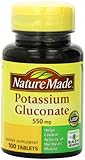 Nature Made Potassium Gluconate 550mg, 100 Tablets (Pack of 3)
