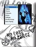 No Love No Peace Design Apple iPod nano 3G (3rd Generation) 4GB/ 8GB Hard Case iJacket - Shock Absorbent Hard Protective Faceplate Cover + FREE Belt Clip Holster + FREE Lanyard + FREE Screen Protector