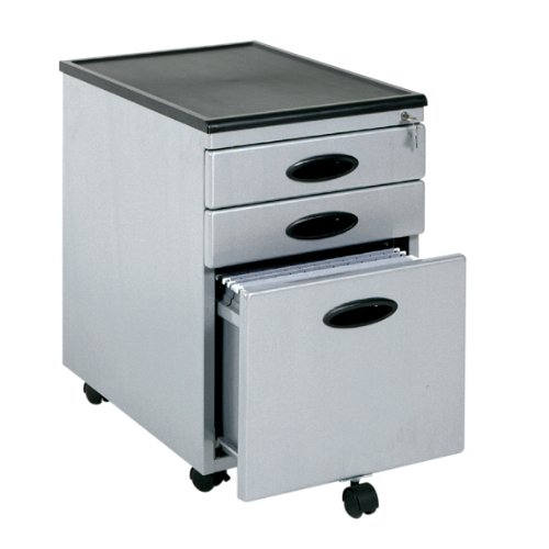 Mobile File Cabinet - Silver Finish