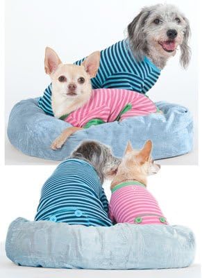 Franks Deals® FASHION PET Striped Pajamas - M - Blue