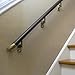 6ft. Handrail - Bronze Anodized Aluminum with 4 Antique Brass Wall Brackets and ADA Returns - 1.6