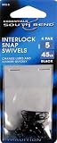 South Bend Fishing Lures Black Interlock Snap Swivel Size 5, 4 Pack