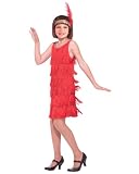 Girls Red Flapper Costume - Child Large