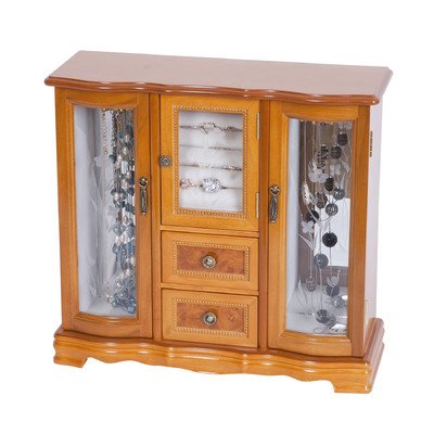 Mele designs jewelry box lyra glass door jewelry box, b…