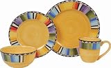 Gibson Fandango 16-Piece Dinnerware Set, Gold/Various