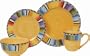 Gibson Fandango 16-Piece Dinnerware Set, Gold/Various