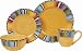 Gibson Fandango 16-Piece Dinnerware Set, Gold/Various