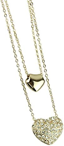 Voberry(TM)Lovely Fashionable Crystal Heart Shape Necklace Rose Gold Plated Heart Shape Pendant Idael Gift Choice for Mother,Love one,Friends